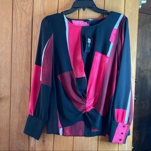 Ladies Alfani Art Blossom Long sleeve blouse